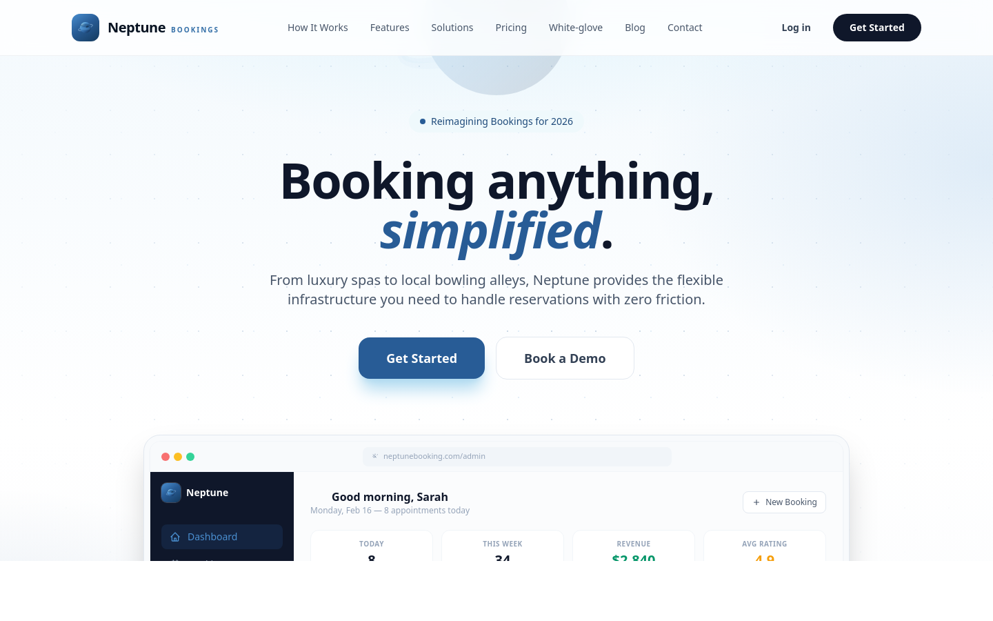 Neptune Booking screenshot